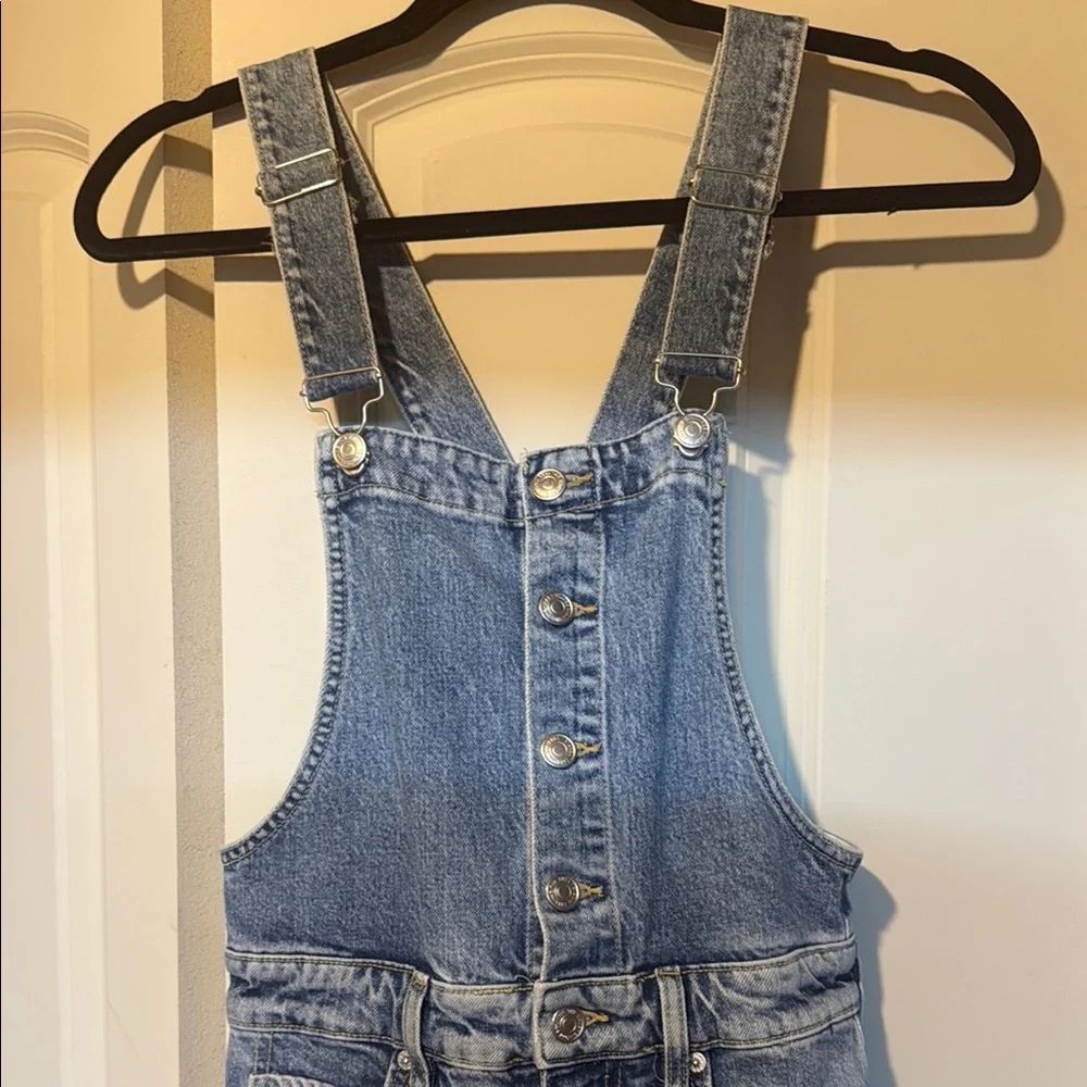 Free People Blue Denim Overalls with Tapered Legs - Picture 4 of 7